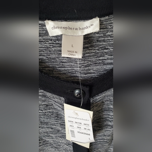 Christopher & Banks Black and Gray Cardigan - Picture 2 of 5